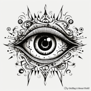 Gothic Evil Eye Coloring Pages 1