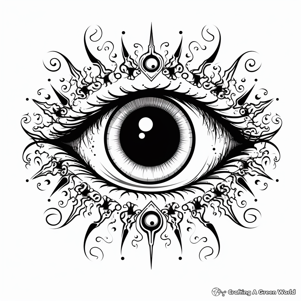 Gothic Evil Eye Coloring Pages 2