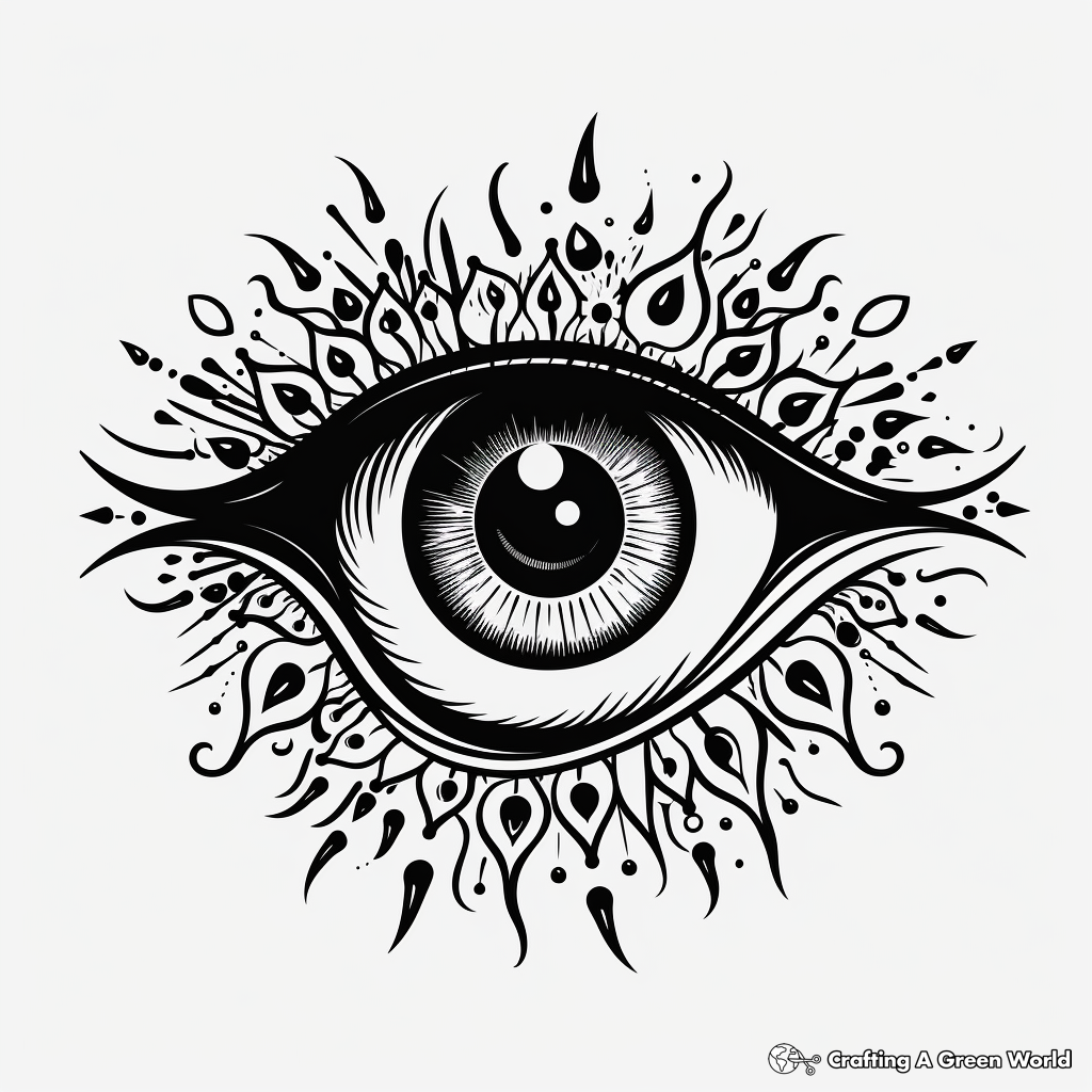 Gothic Evil Eye Coloring Pages 4