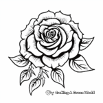 Gothic Styled Rose Tattoo Coloring Sheets 1