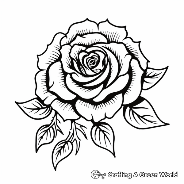 Rose Tattoo Coloring Pages - Free &amp; Printable!