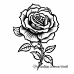 Gothic Styled Rose Tattoo Coloring Sheets 3
