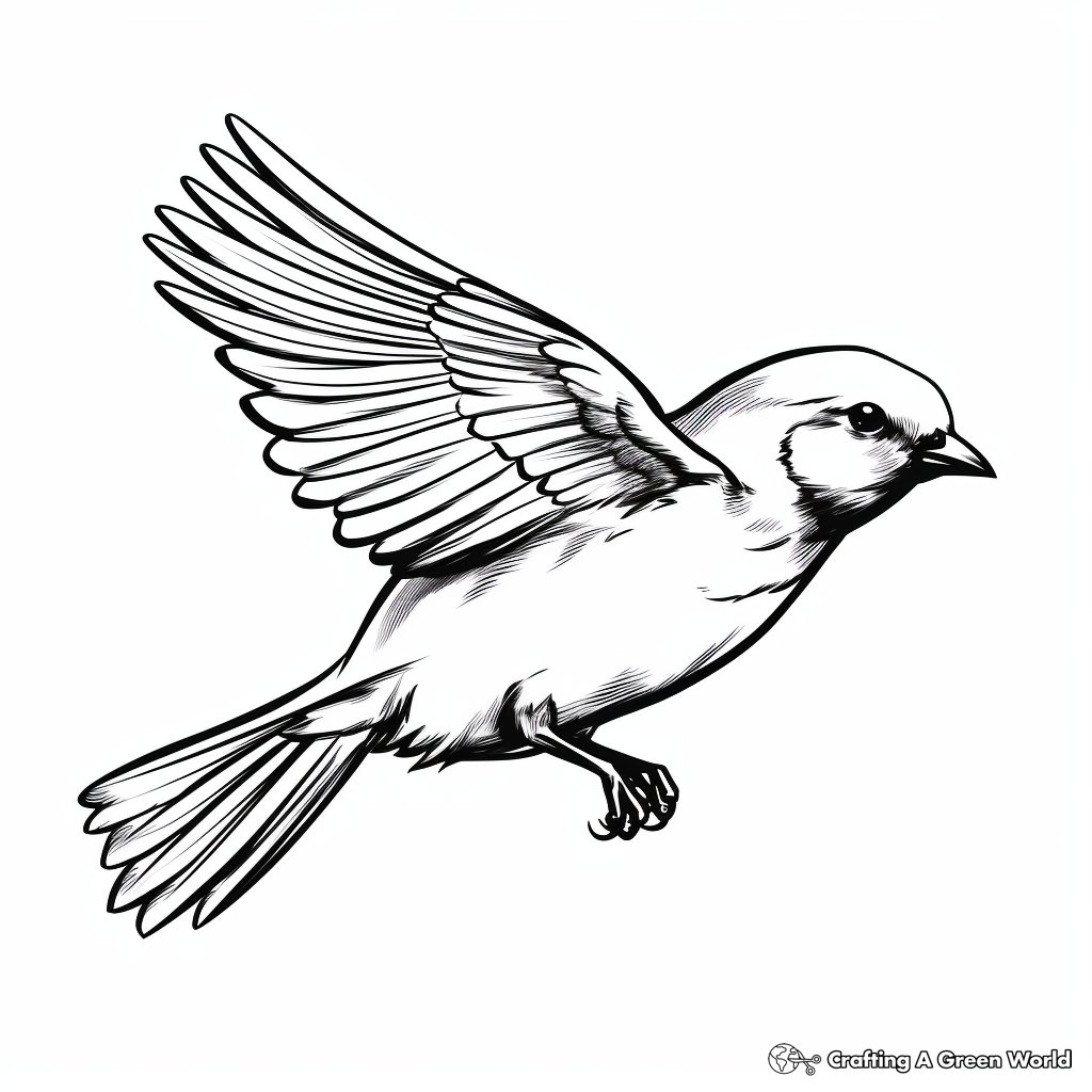 Simple Flying Bird Coloring Pages