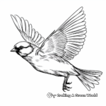 Graceful Sparrow in Flight Coloring Pages 2