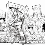 Graffiti Alphabet Coloring Pages for Kids 4