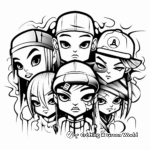 Graffiti Character Coloring Pages: Faces and Figures 3
