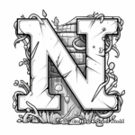 Graffiti Style Letter N Coloring Sheets 3