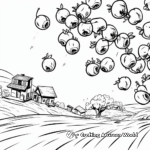 Gravity in Motion: Falling Apples Coloring Pages 1