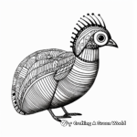 Gray Peacock Pheasant: Unique Coloring Pages 1