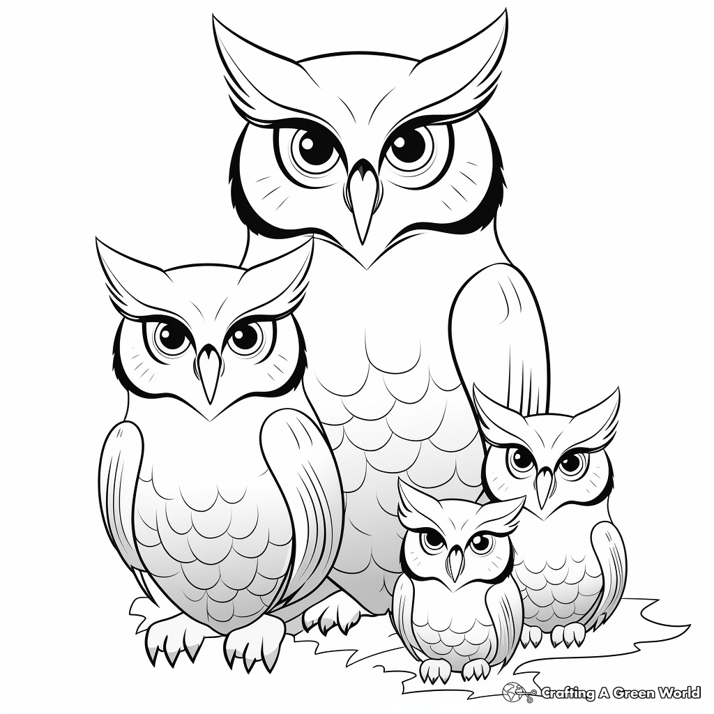 Great Horned Owl Outline Coloring Pages Sketch Coloring Page