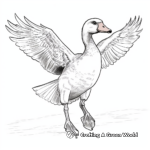 Greylag Goose in Flight Coloring Pages 1