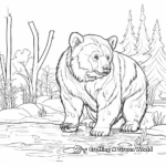 Grizzly Bear Fishing Coloring Pages 1