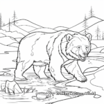 Grizzly Bear Fishing Coloring Pages 2