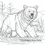 Grizzly Bear Fishing Coloring Pages 4