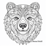 Grizzly Bear in the Wilderness Coloring Pages 1