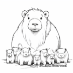 Group of Capybara Coloring Pages 2