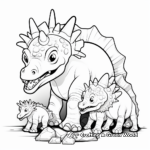 Group of Triceratops: Family Coloring Page 4