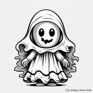 Halloween Ghost October Coloring Pages 1