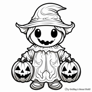Halloween Ghost October Coloring Pages 2
