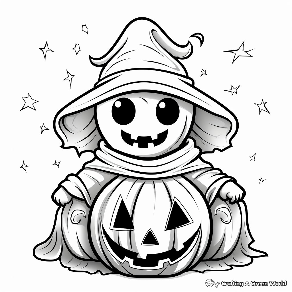 Halloween Ghost October Coloring Pages 3