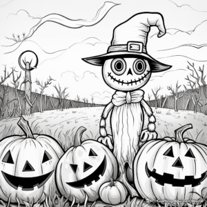 Halloween Night in Fall Coloring Pages 1