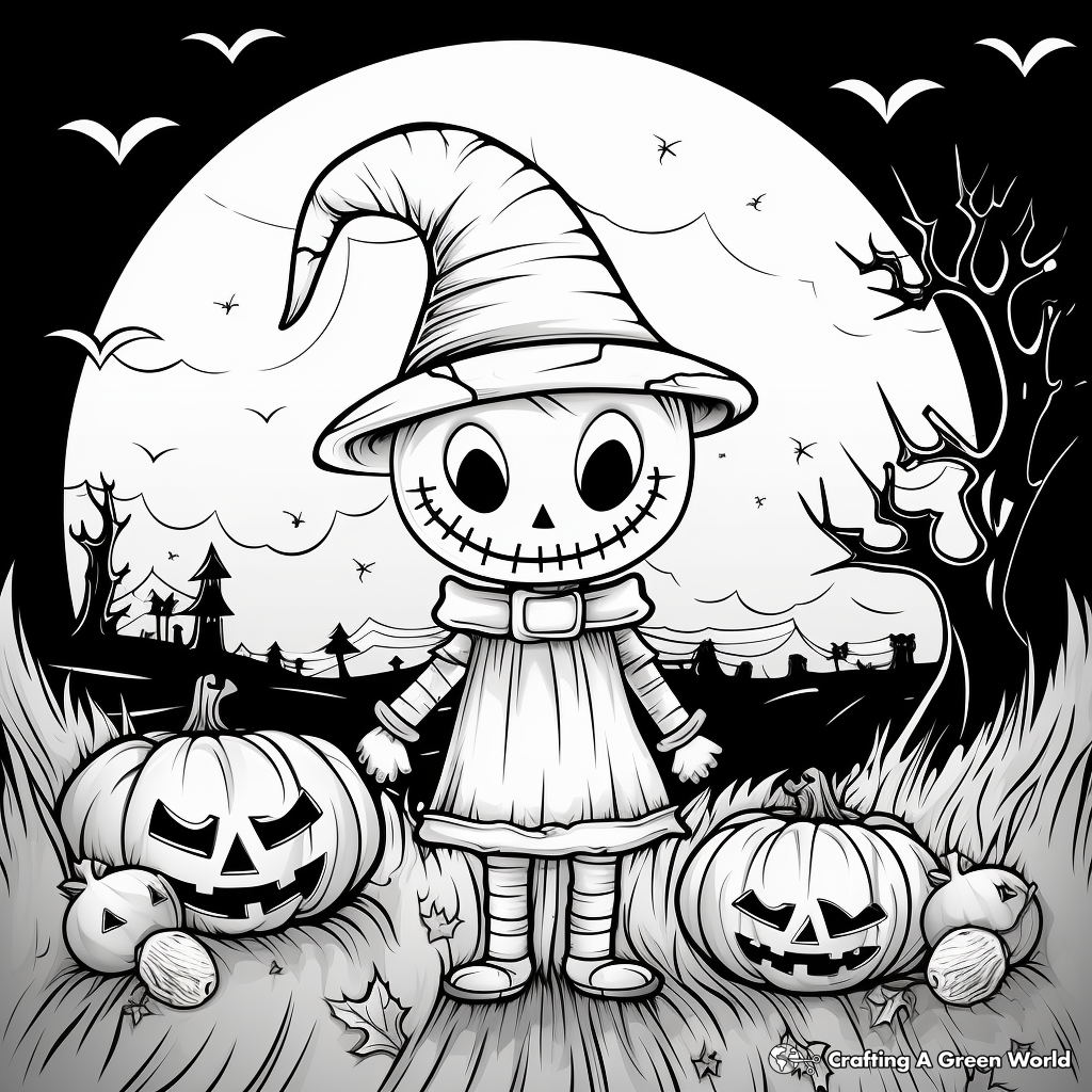 Halloween Night in Fall Coloring Pages 2