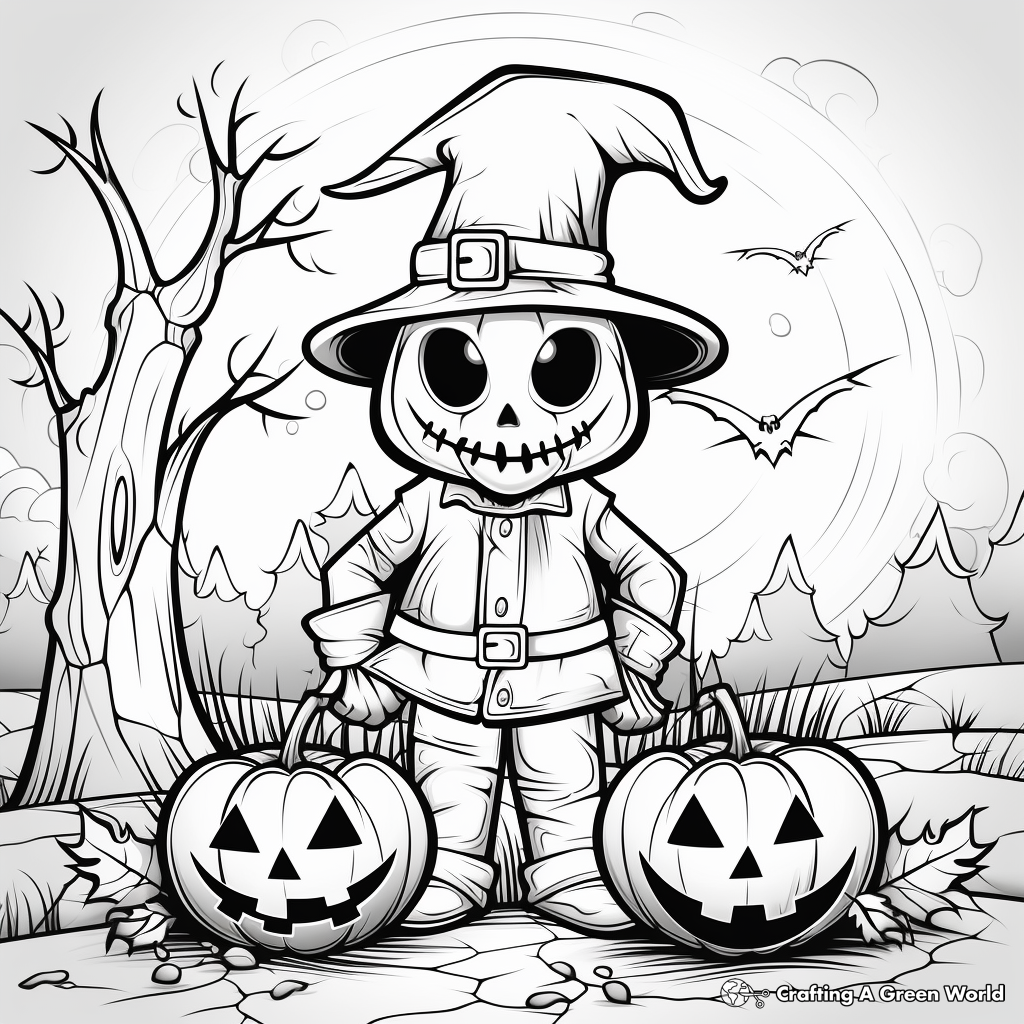 Halloween Night in Fall Coloring Pages 4