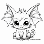 Dibujos para colorear de un murciélago bebé con temática de Halloween 3
