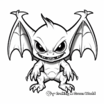Halloween Themed Vampire Bat Coloring Pages 1