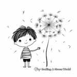 Hand-drawn Style Dandelion Coloring Pages 2