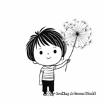 Hand-drawn Style Dandelion Coloring Pages 3