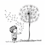 Hand-drawn Style Dandelion Coloring Pages 4