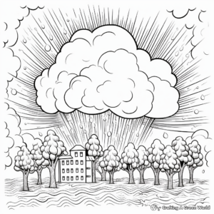 Hand-drawn Thunderstorm Skyscape Coloring Pages 2