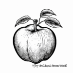 Hand-drawn Vintage Apple Illustration Coloring Pages 2