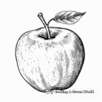 Hand-drawn Vintage Apple Illustration Coloring Pages 3