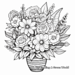 Happy Birthday Flower Bouquet Coloring Pages 4