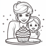 Páginas para colorear de Feliz Cumpleaños Mamá con Cupcakes 4