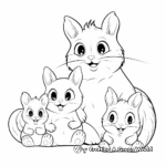 Happy Chinchilla Family Coloring Pages 4