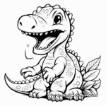 Happy Herbivorous Dinosaurs Coloring Pages 3