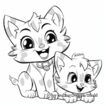 Happy Kittens Playing Coloring Pages 1