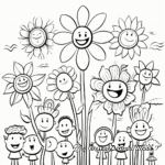 Happy Spring Flowers Coloring Pages 3