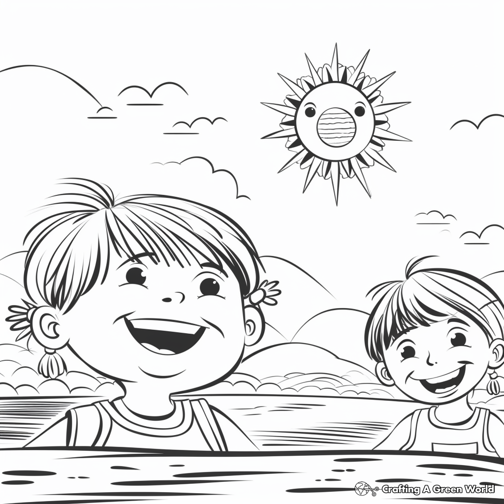 Happy Summer Sun Coloring Pages 3