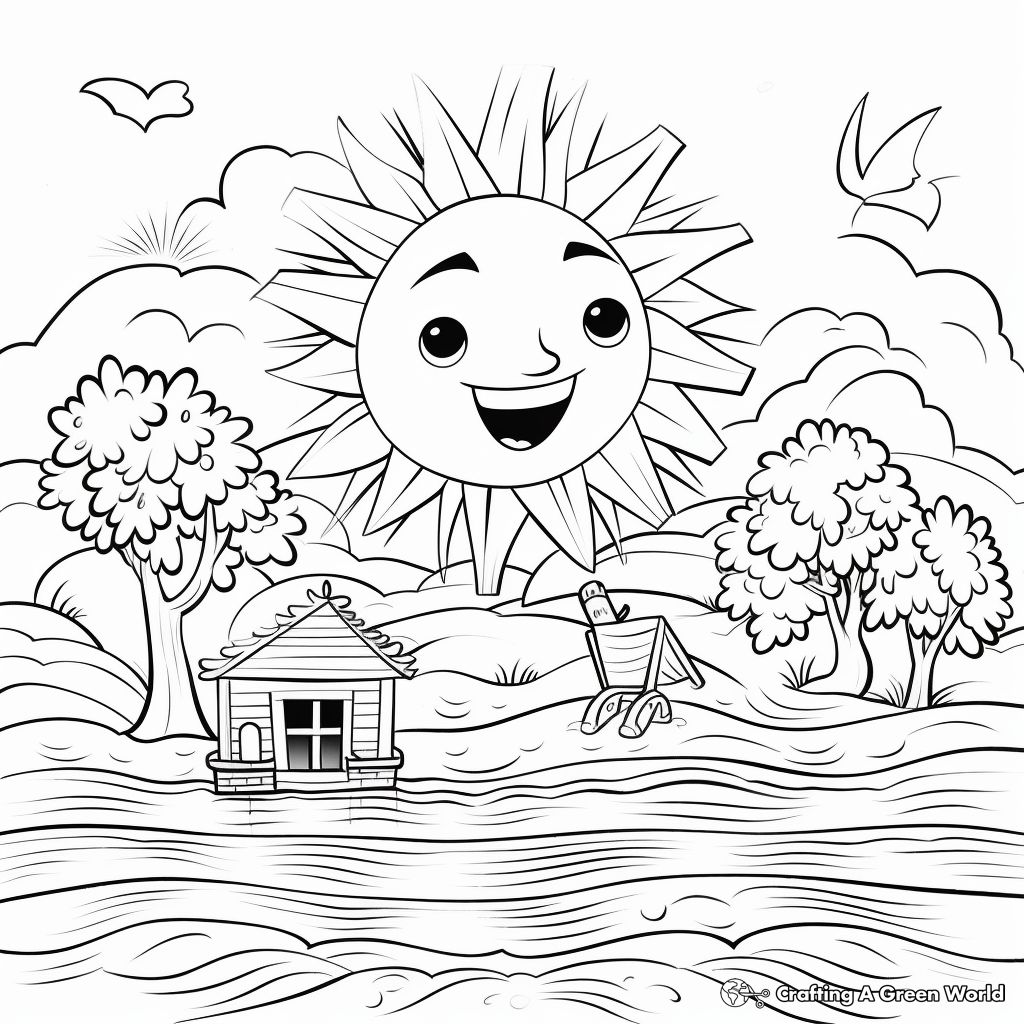 Happy Summer Sun Coloring Pages 4