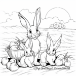 Harvest Scene with Bunny Family Coloring Pages 1