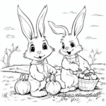 Harvest Scene with Bunny Family Coloring Pages 4