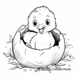 Hatching Duckling Coloring Pages for Kids 1