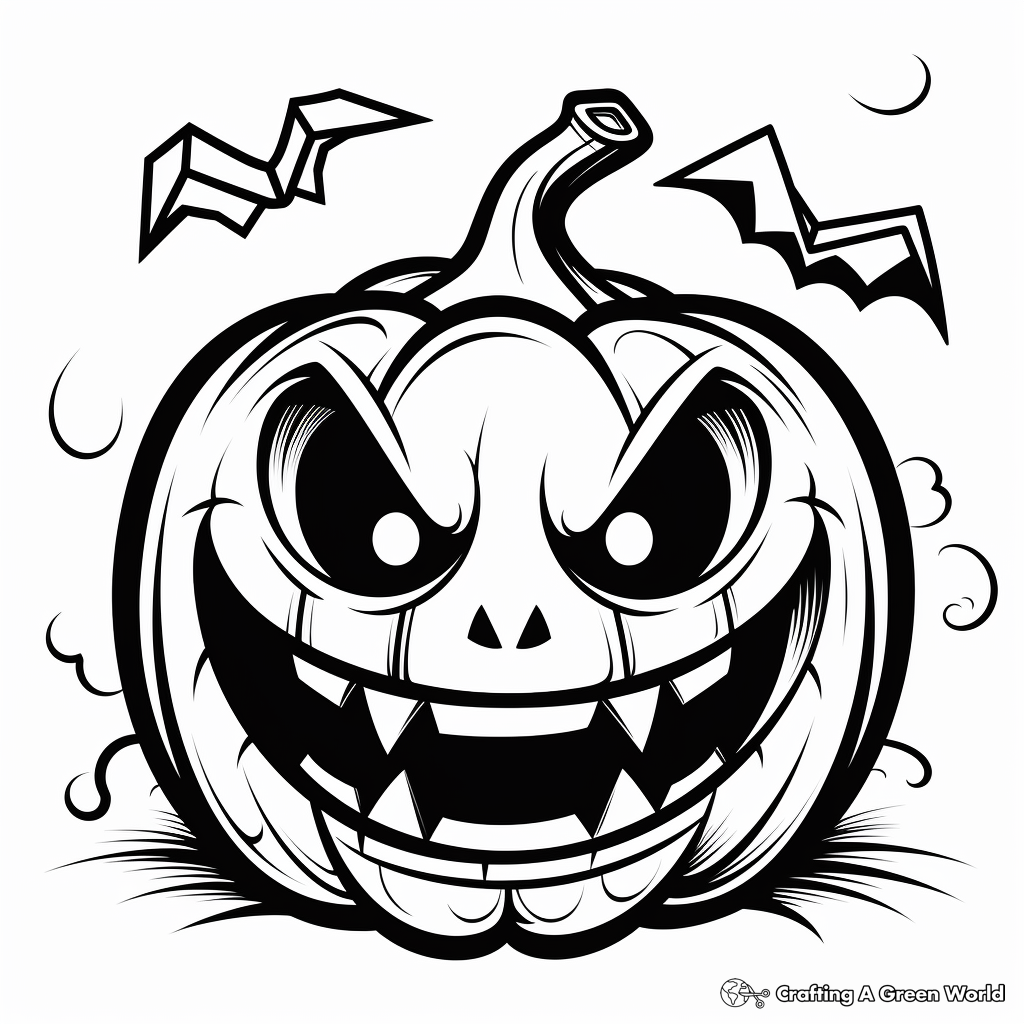 Haunted House and Jack o Lantern Coloring Pages 3