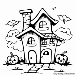 Haunted House Coloring Pages for October 2