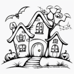 Haunted House Coloring Pages for October 4