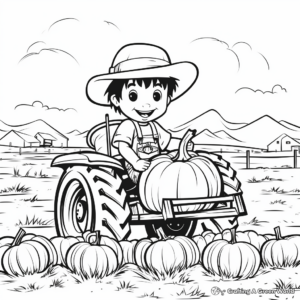 Hayride and Pumpkin Patch Coloring Pages 2